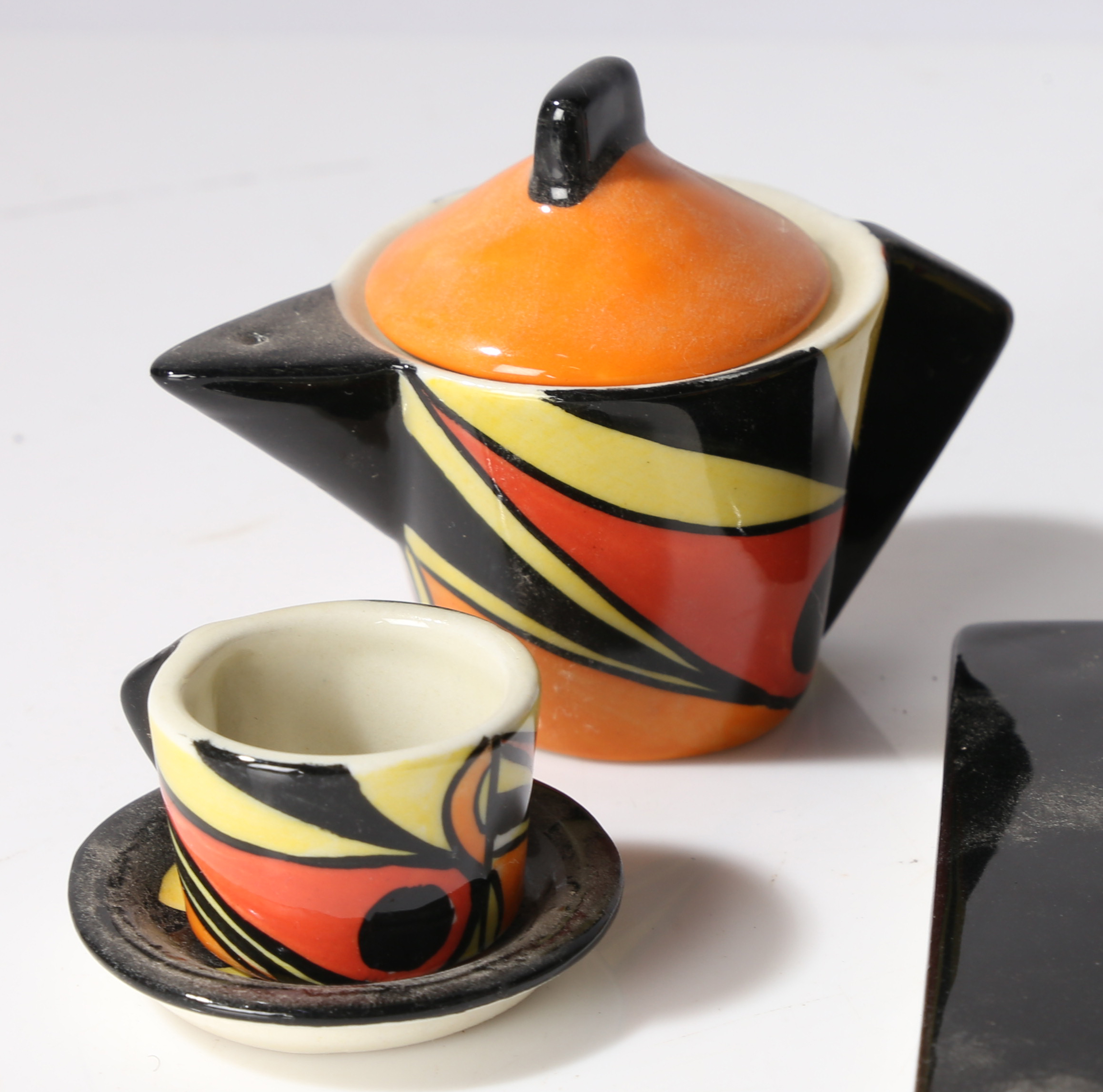 Lorna Bailey Ceramics. "Flame" miniature tea set. - Image 9 of 12