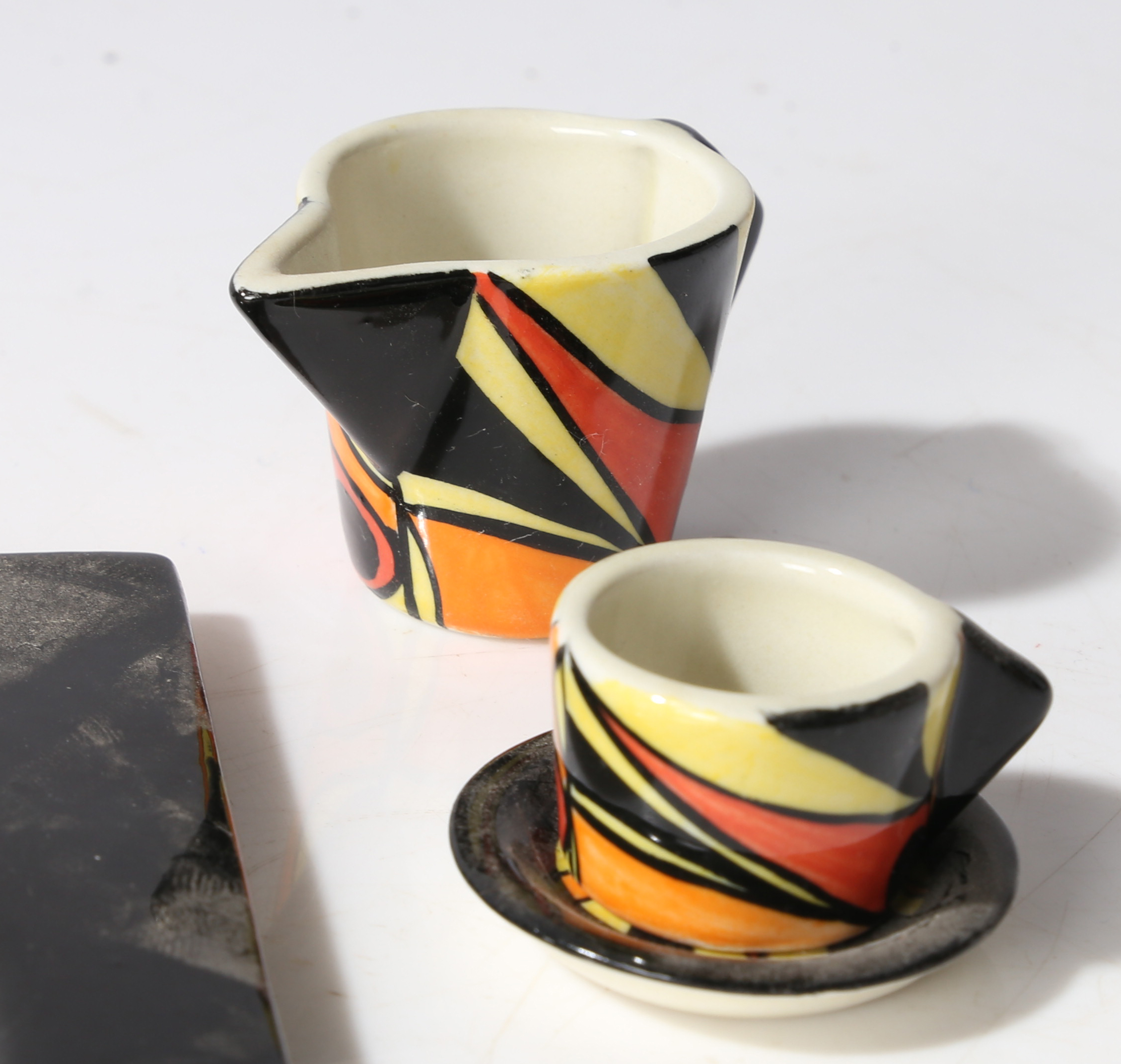 Lorna Bailey Ceramics. "Flame" miniature tea set. - Image 5 of 12