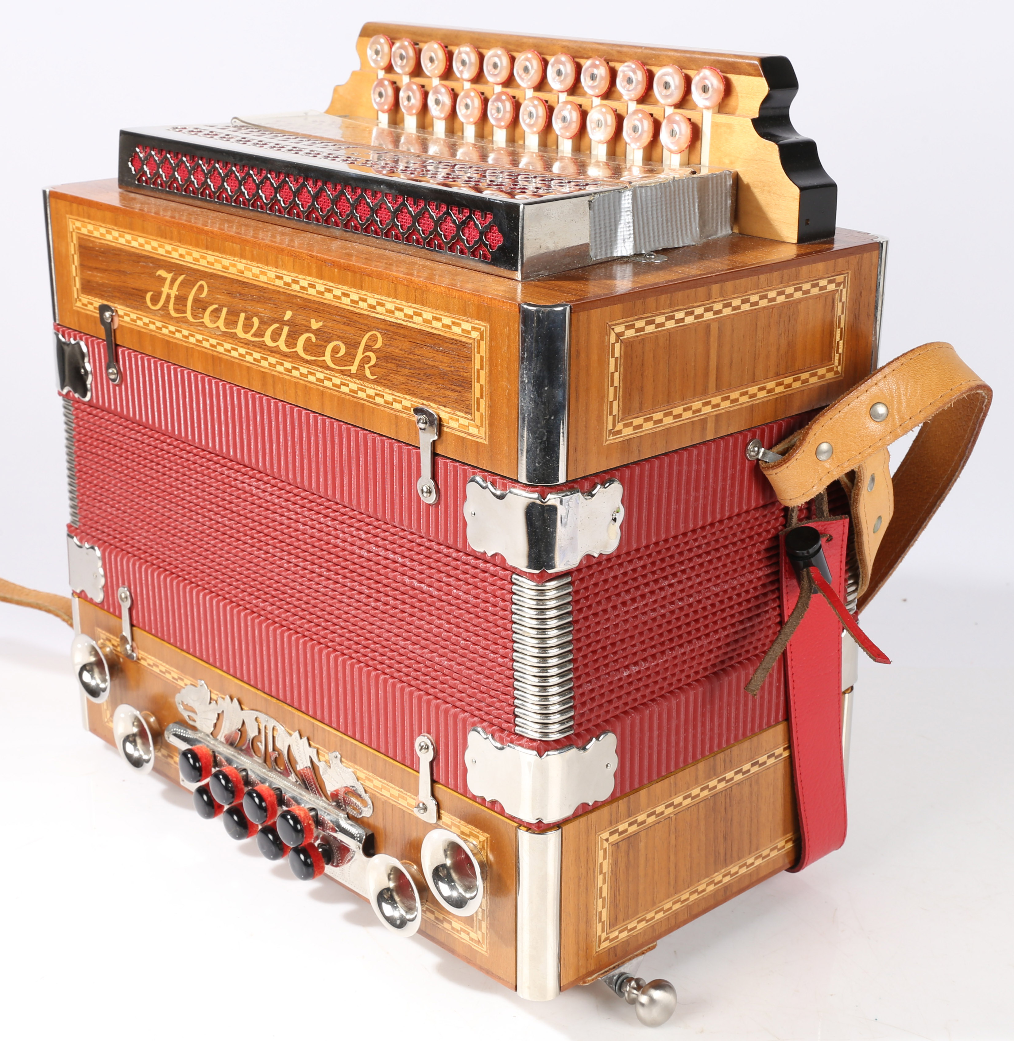 Hlavacek Accordion with soft case, accessories/ tools, and straps. Made in Czech Republic. - Image 6 of 10