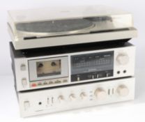 Pioneer Hi Fi separates. PL-720 Turntable, CT-320 Cassette Tape Deck, and SA-420 Stereo
