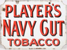 Player's Navy Cut Cigarettes double sided enamel advertising sign, 61cm x 46cm.