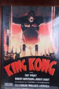 French film poster, "King Kong", housed in a mahogany effect glazed frame, the poster 68cm x 98cm,