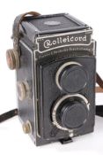 Franke & Heidecke Braunshweig Rolleicord Compur camera with carrying case.