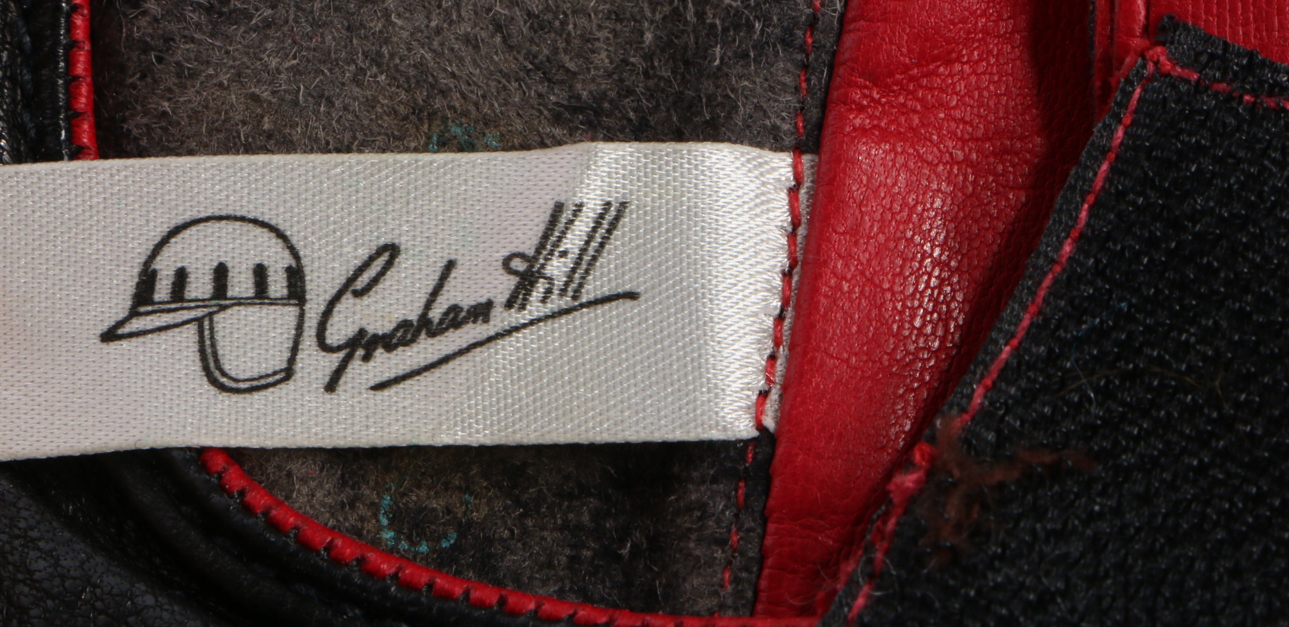 A pair of 1960's Graham Hill leather driving gloves, the red and black leather gloves with velcro - Image 3 of 4