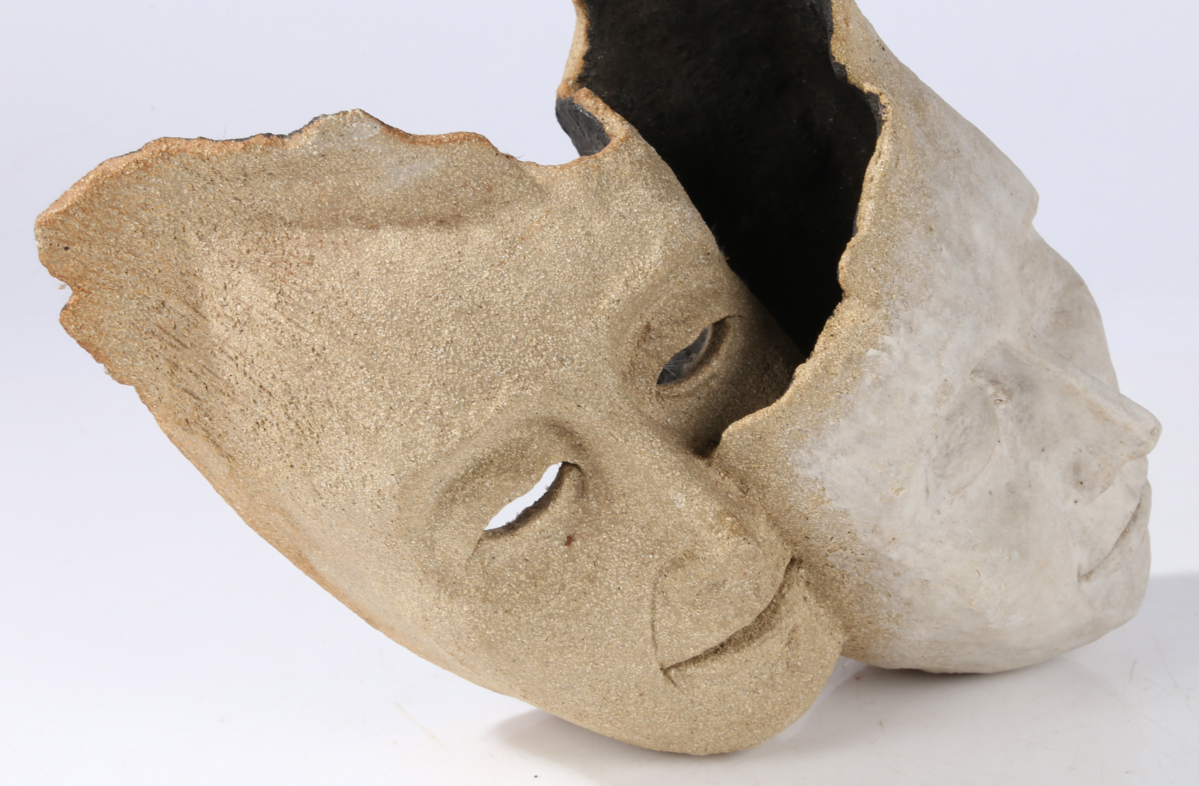 Teresa Chlapowski (Contemporary) Guradian Mask terracotta and clay sculpture together with a - Image 2 of 5