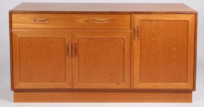 A mid century teak sideboard by G Plan, 138cm x 72cm x 45cm.