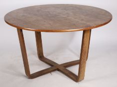 A mid 20th Century teak circular dining table. 122cm diameter, 69cm height.