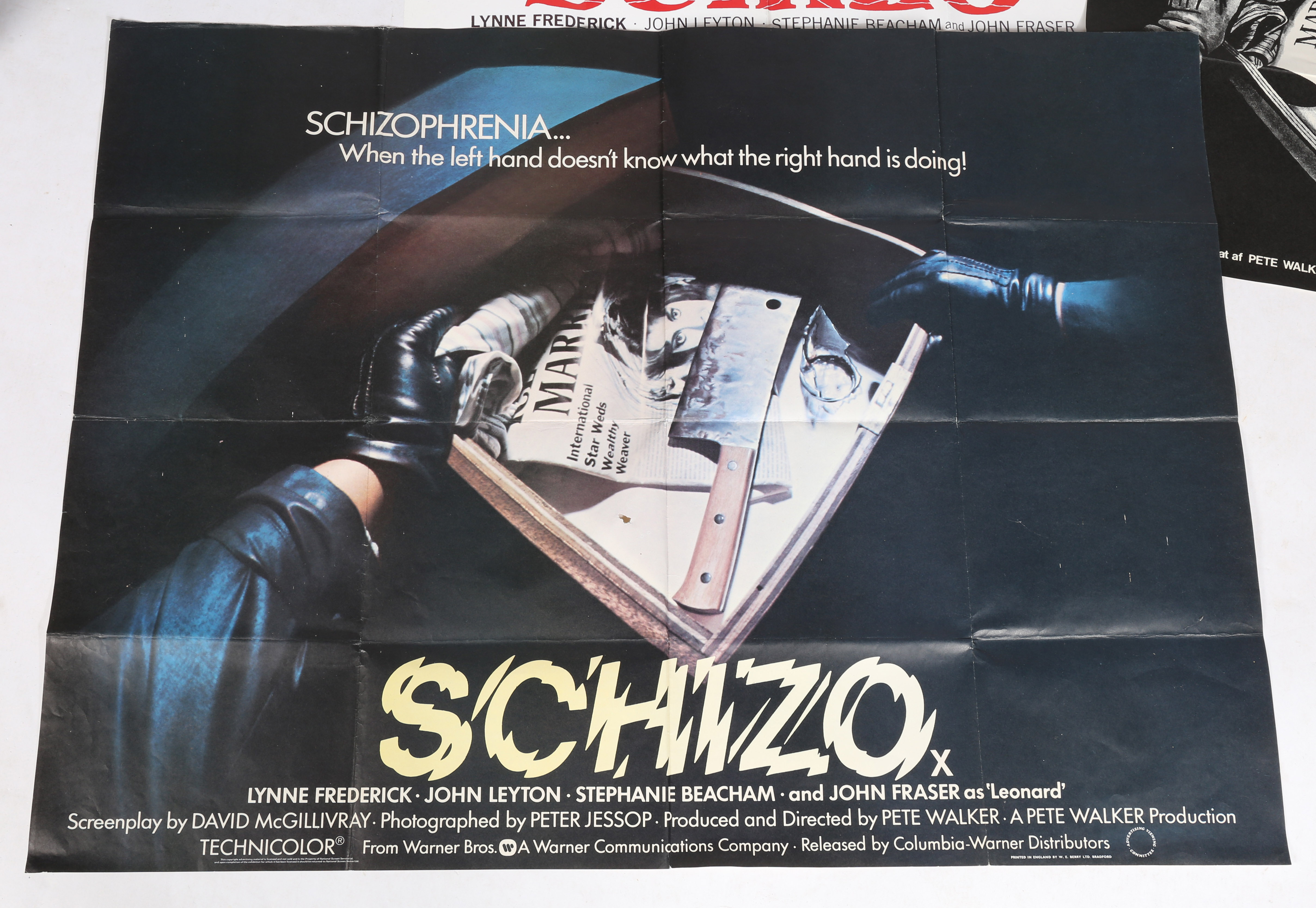 Schizo (1976), starring Lynne Frederick, Stephanie Beacham , John Leyton, and John Fraser. Three - Image 3 of 8