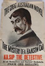 A collection of four original screen printed posters for the 1886 novel "The Mystery Of A Hansom