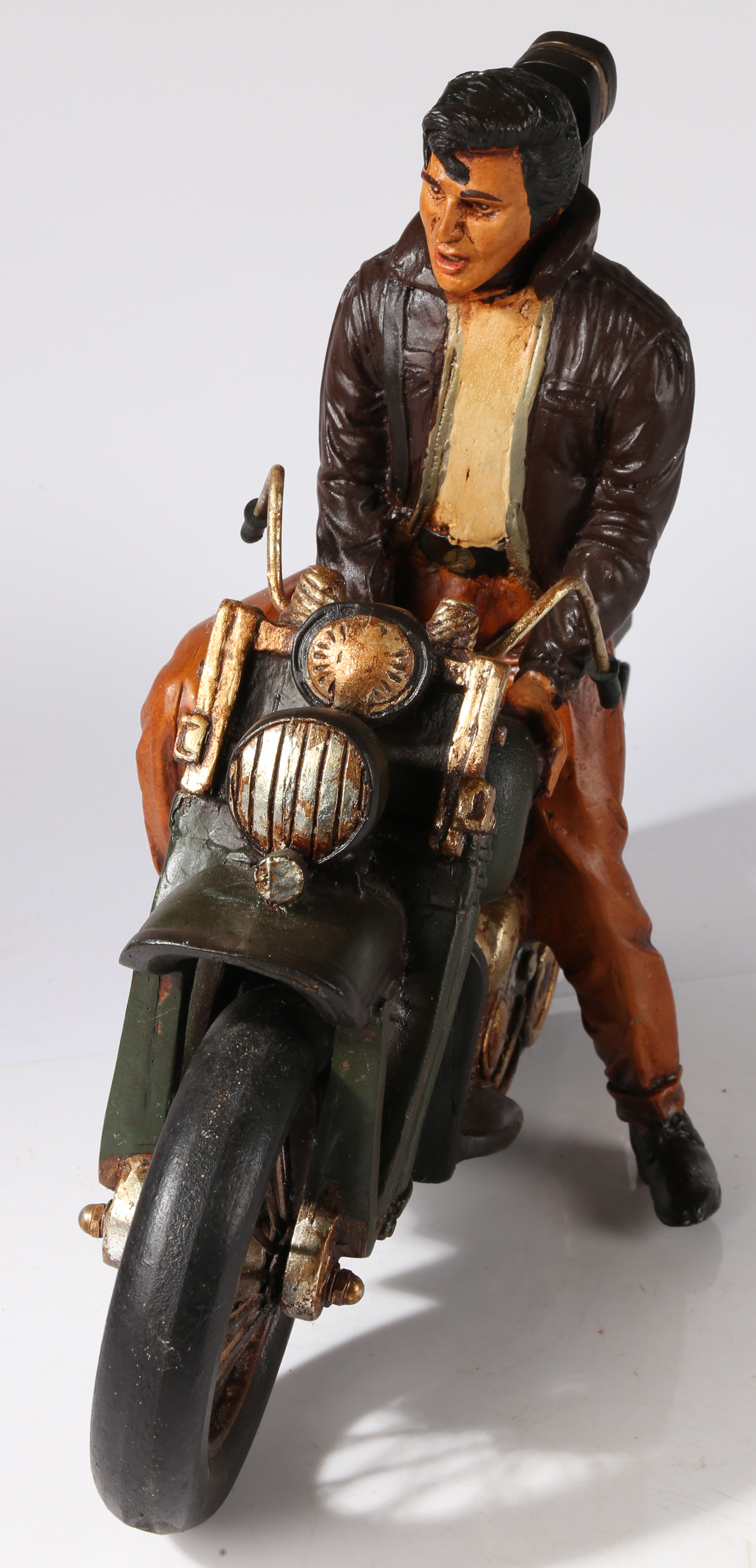 Large Elvis Presley model on a U.S. Army motorcycle with 'Memphis' guitar - Image 7 of 9