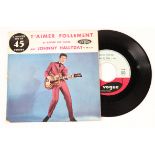 Johnny Hallyday ‎– T'aimer Follement (V.45-722), France, 1960, G+/VG.