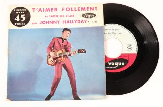 Johnny Hallyday ‎– T'aimer Follement (V.45-722), France, 1960, G+/VG.