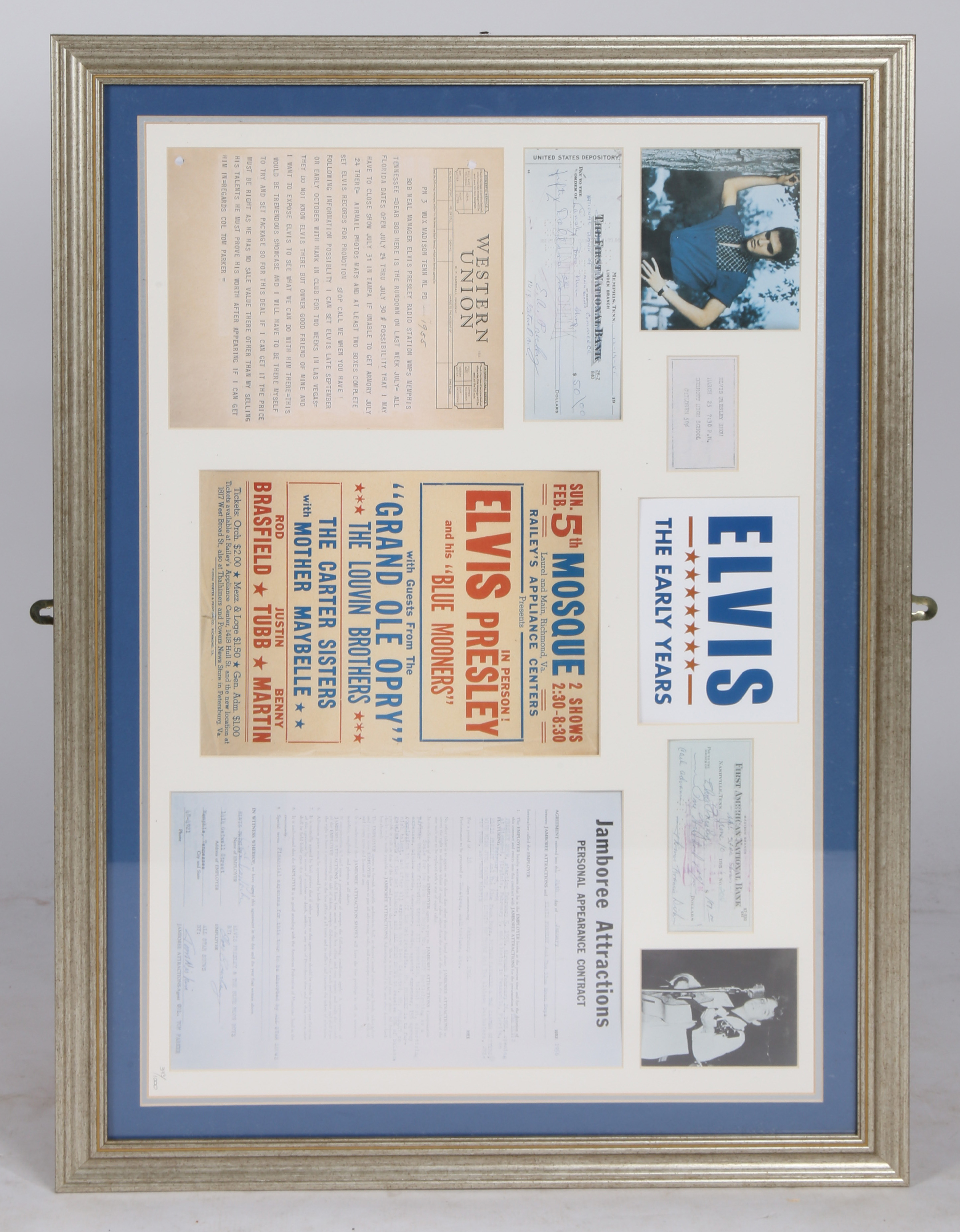 Elvis - The Early Years framed, limited edition replica montage