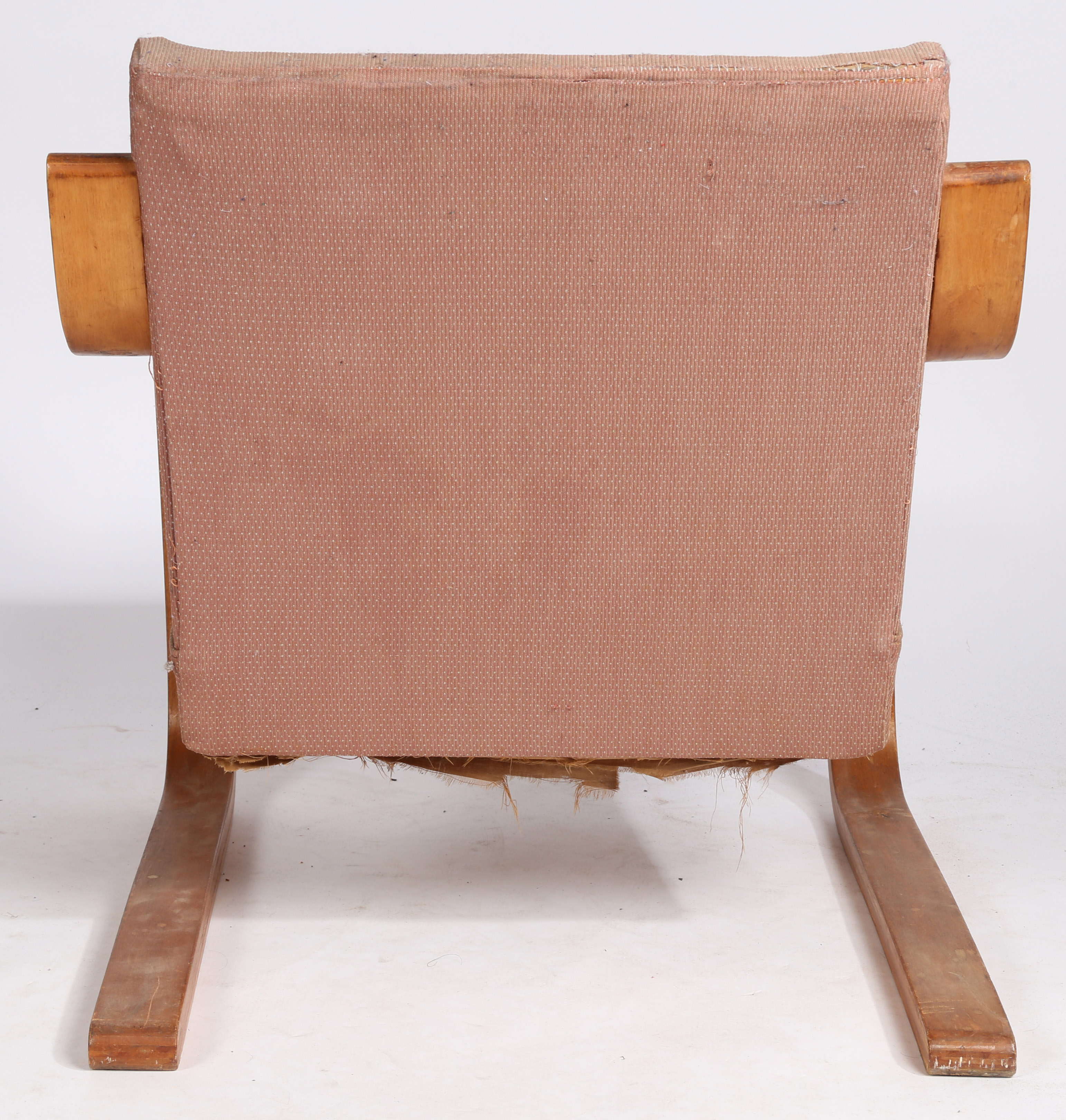 Alvar Aalto (Finnish 1898-1976) birch and upholstered armchair, retailers label rubbed but - Image 3 of 7