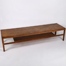 A mid century teak long coffee table