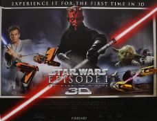 Star Wars. A collection of British Quad size Star Wars film posters. Episode I - The Phantom