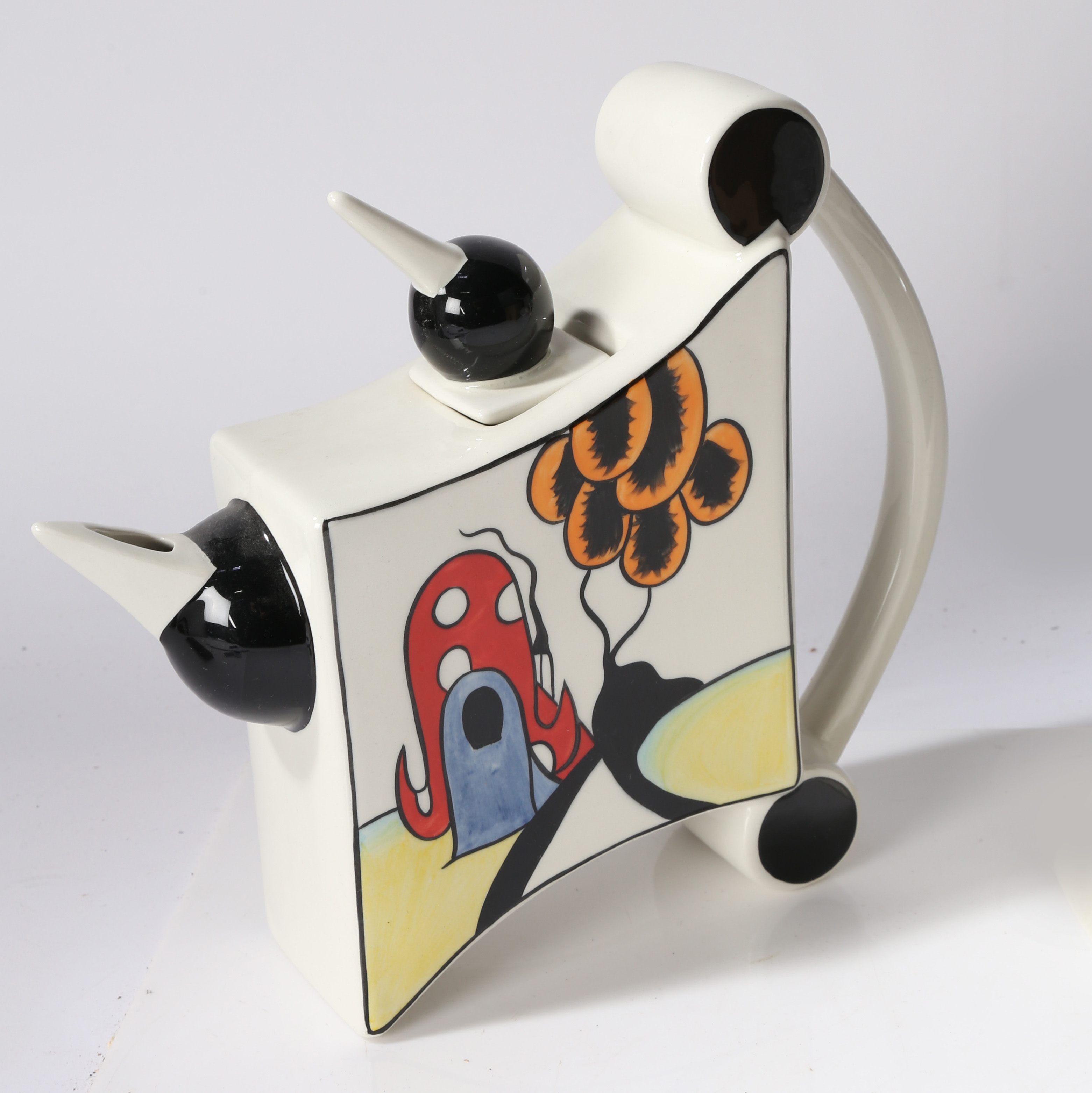 Lorna Bailey Ceramics. Three "Wulstan Drive" pattern tea/ coffee pots, one AF (3) - Image 2 of 6