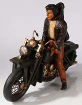 Large Elvis Presley model on a U.S. Army motorcycle with 'Memphis' guitar