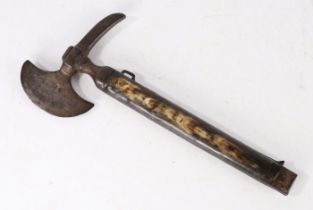 19th century Explorers/Foresters axe by Gibbs, crescent shaped blade with pick head to the rear,