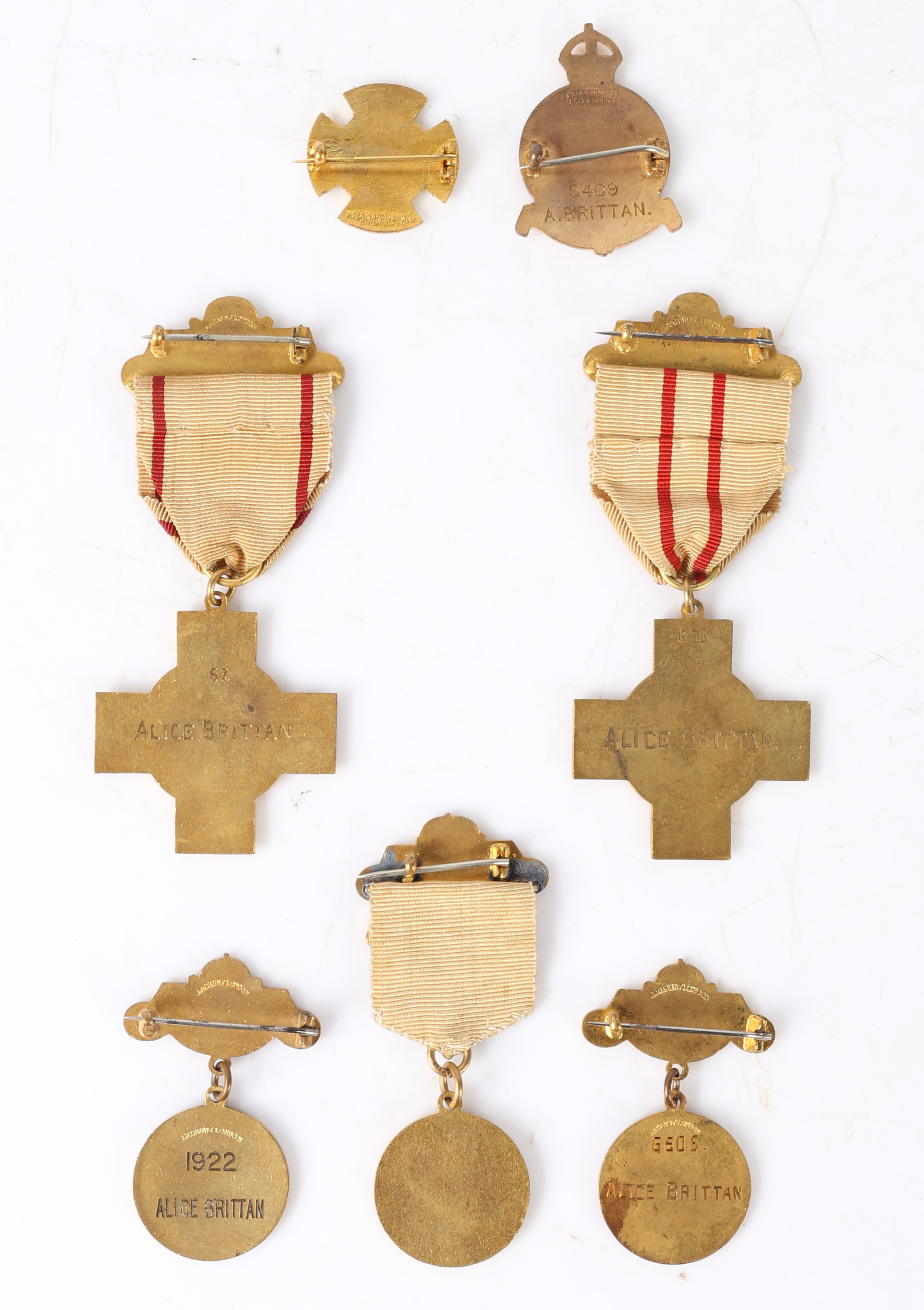 Group of attributed British Red Cross medals and badges, Scarce example of the short lived British - Image 5 of 40
