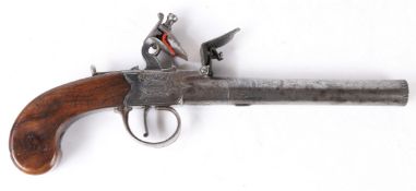Early 19th Century Flintlock Pistol by Wheeler of London, signed to the engraved lock plate, sliding