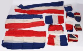 Early 20th century patriotic flags, including, a printed Union Flag approx. 110 cm x 80 cm,