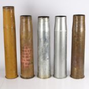 Large calibre modern shell cases, 105mm M148A1B1, 105mm F1, 105mm TK, 105mm F1, 100mm DM 1001, (5)