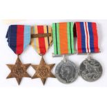 Second World War group of medals, 1939-1945 Star, Africa Star, Defence Medial, 1939-1945 British War