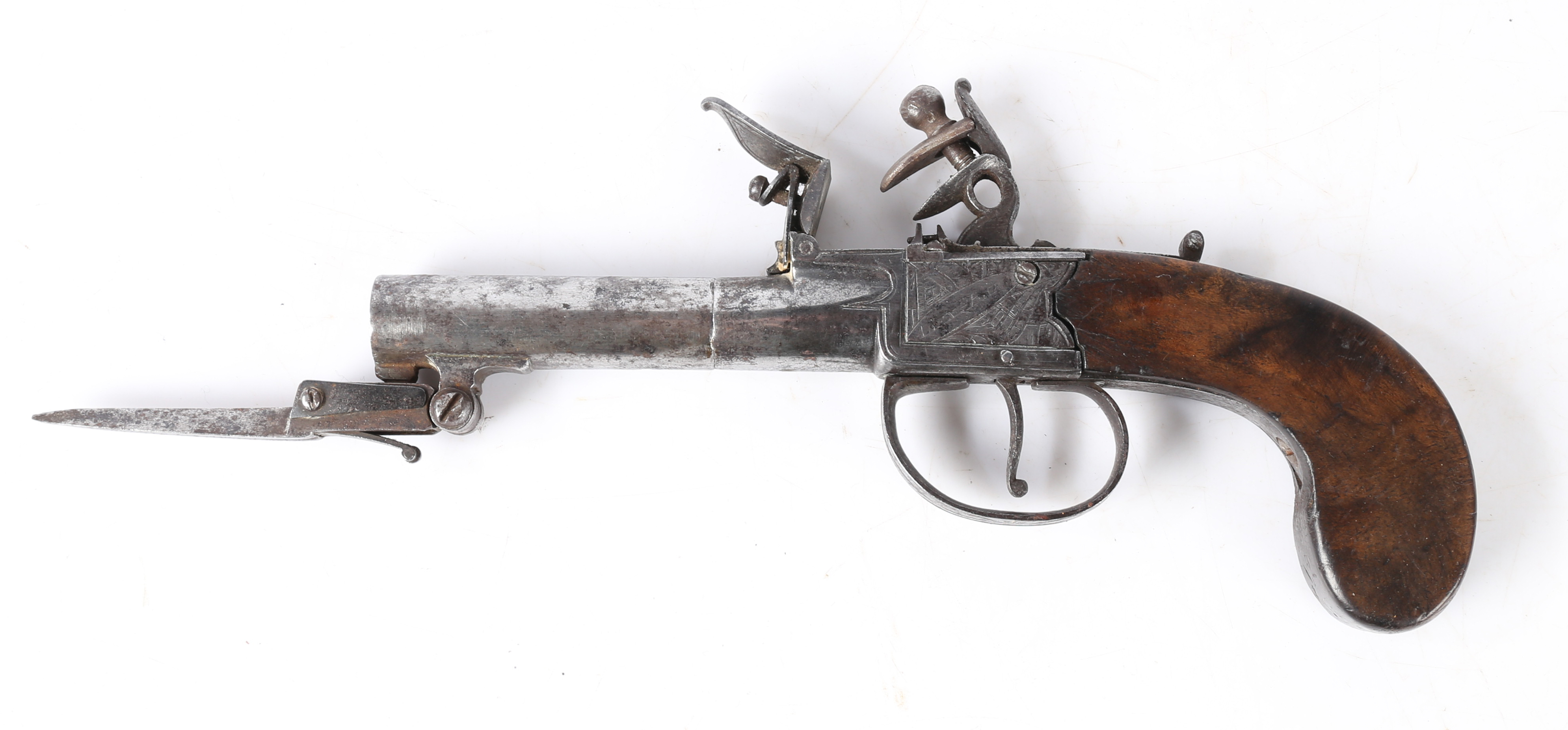 Early 19th century Pocket Flintlock Pistol by Alexander Babb of Edinburgh, signed to the engraved - Image 6 of 6