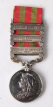 India Medal with clasps 'Relief of Chitral 1895', 'Punjab Frontier 1897-98', 'Torah 1897-98', (87189
