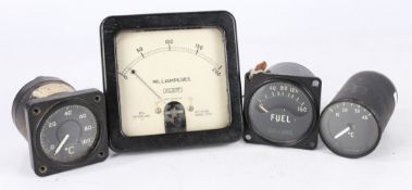 RAF/MOD aircraft instruments, Fuel Gauge stock reference number 6A/1857, stores label attached,