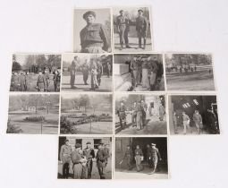 Collection Second World War photographs of General Montgomery on an official visit to a British
