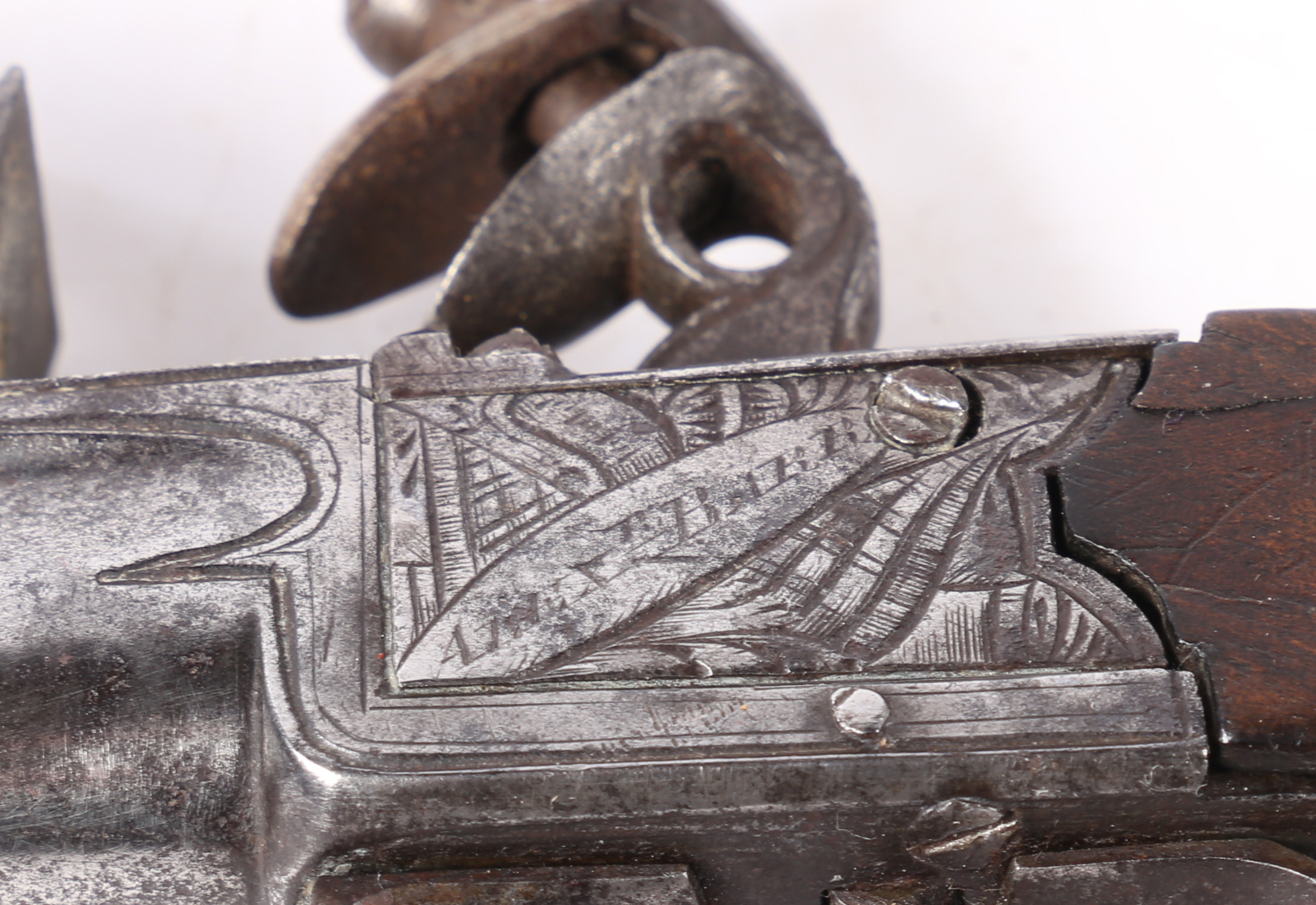 Early 19th century Pocket Flintlock Pistol by Alexander Babb of Edinburgh, signed to the engraved - Image 4 of 6