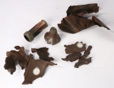 Collection of shrapnel from German bombs dropped during the Second World War, the items belonged