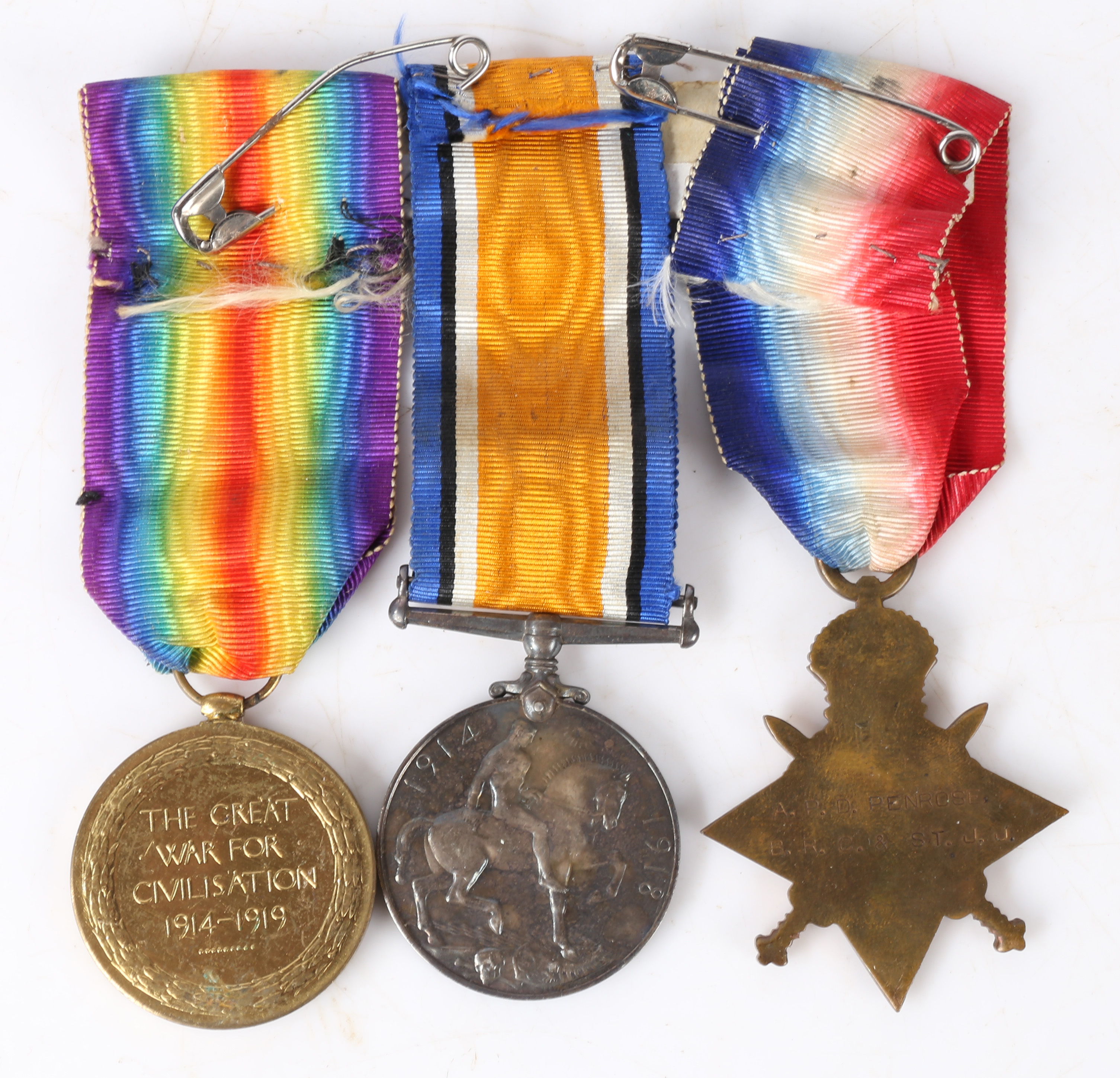 First World War trio of medals, 1914-15 Star, 1914-1918 British War Medal, Victory Medal (A.P.D. - Image 2 of 3