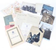 First/Second World War ephemera including, a group photograph of Chaplains of the Army Chaplains