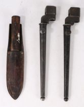 A Second World War British No.4 Mk II Spike Bayonet, held in a Mk I scabbard, together with a