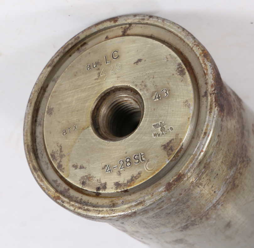 Second World War German 40mm Bofors shell case with resin projectile, base of case dated 1943, - Image 2 of 3