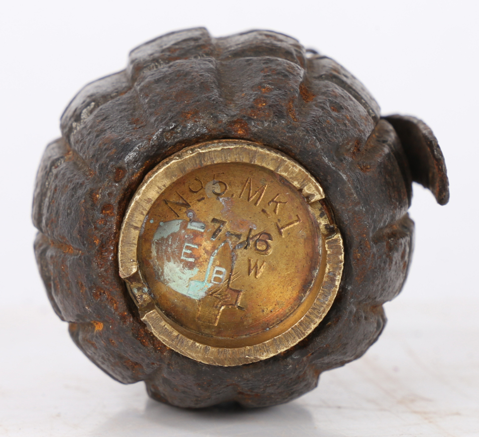 First World War British No.5 Grenade,marked on the baseplug 'No 5 Mk I E B W' for Edward Bros, - Image 4 of 5