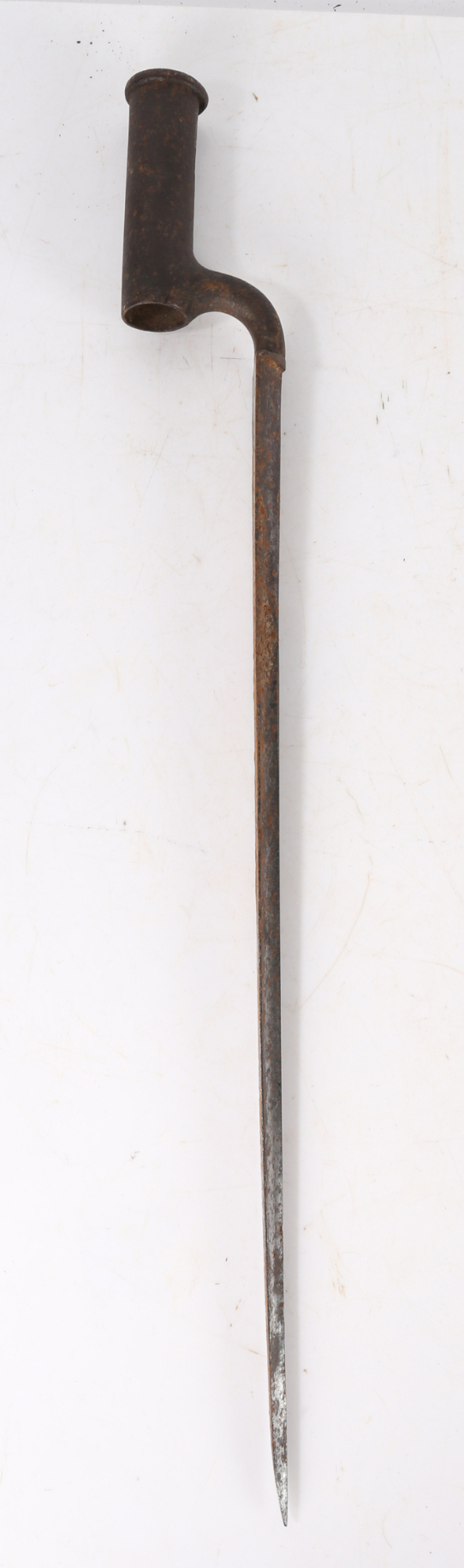 India Pattern Brown Bess Socket Bayonet, marked to the blade with a crown over 24, maker/retailer