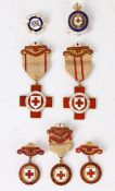 Group of attributed British Red Cross medals and badges, Scarce example of the short lived British