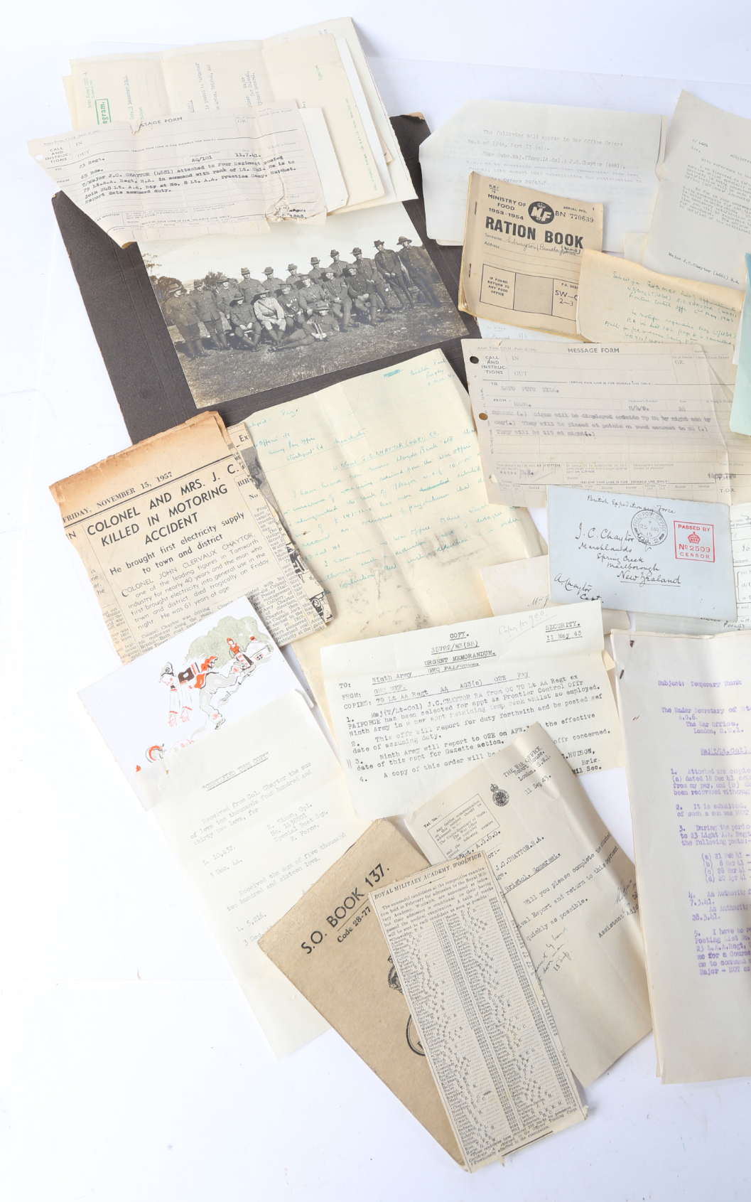 Collection of First & Second World War ephemera & photographs to Colonel John Clervaux Chaytor, - Image 34 of 70
