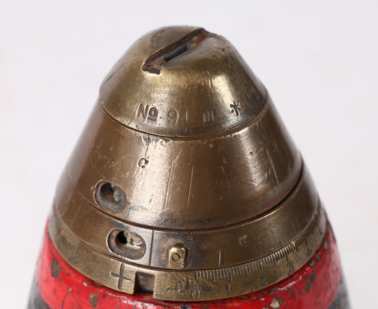 First World War British large calibre shell projectile with No.94 Fuze dated 5/18, inert - Image 5 of 6