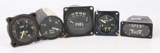 RAF/MOD aircraft instruments, FL157 Radiator Shutter Indicator, stores reference number 6A/2200 by