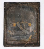 A mid 19th Century Military daguerreotype of a British infantry officer C1850's, the officer is