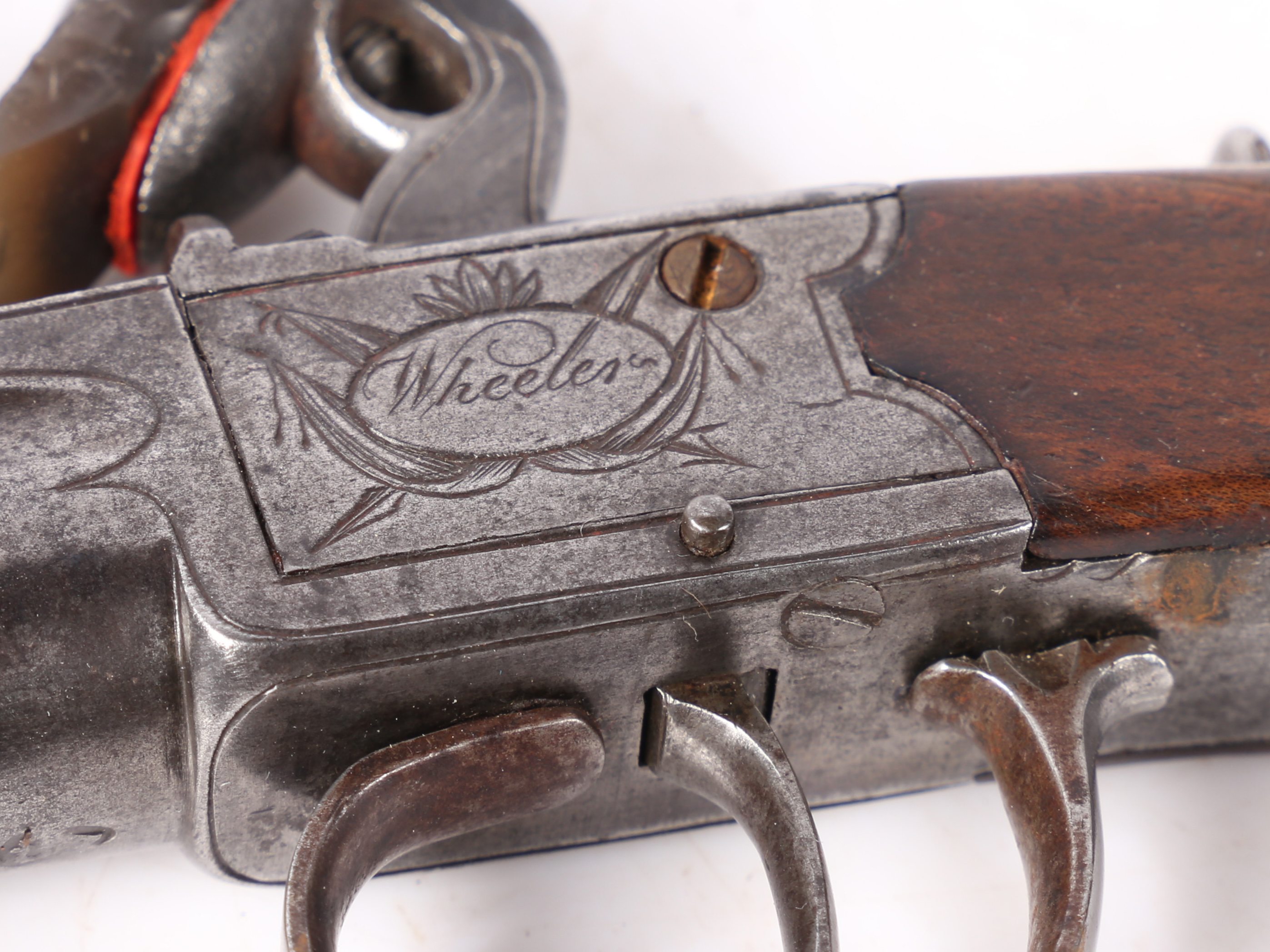 Early 19th Century Flintlock Pistol by Wheeler of London, signed to the engraved lock plate, sliding - Image 3 of 5