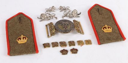 Victorian Officers 1855 Pattern Waist Belt Clasp to the Kings Own Royal Lancaster Regiment, gilt and
