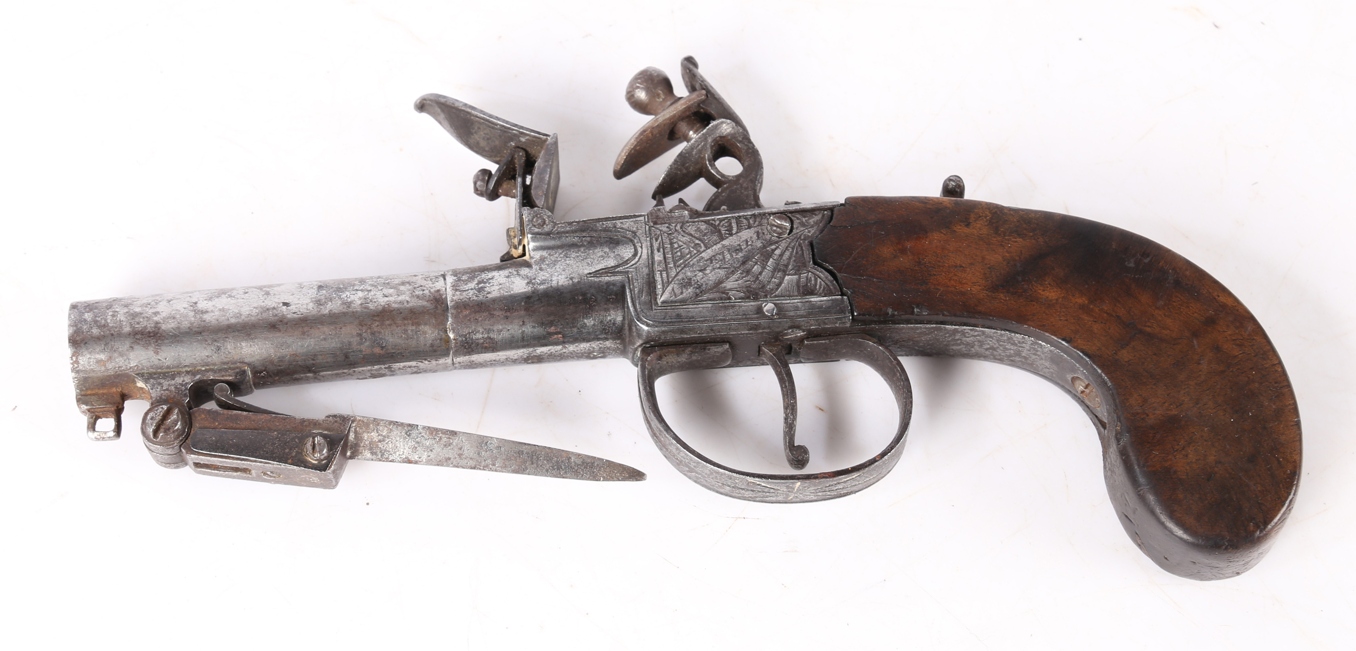 Early 19th century Pocket Flintlock Pistol by Alexander Babb of Edinburgh, signed to the engraved - Image 5 of 6