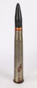Second World War German 40mm Bofors shell case with resin projectile, base of case dated 1943,