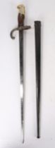 French 1874 pattern Gras Bayonet, made at the Chatellerault arsenal, maker and date for August